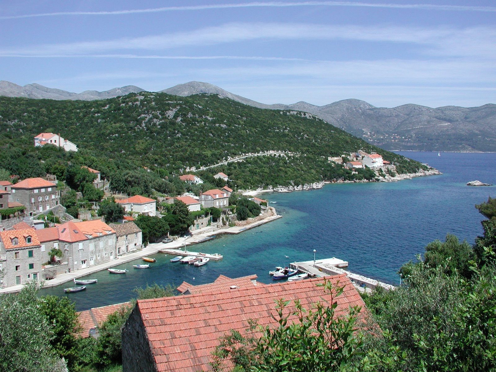 Панорамный вид на острове Шипан, Хорватия – фотографии Хорватии