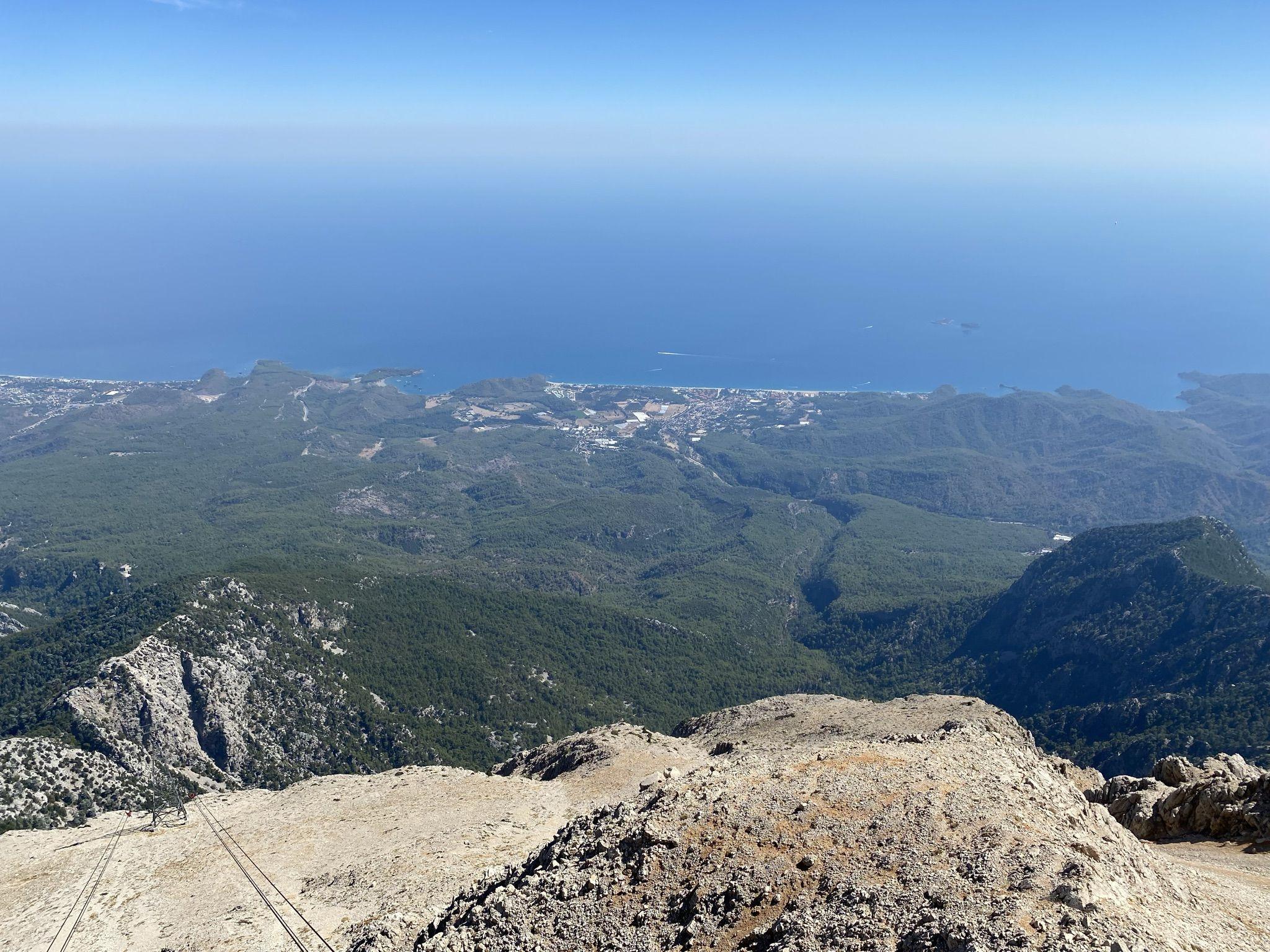 Канатная дорога «Олимпос» в Турции, вид на Средиземное море – фотографии Турции