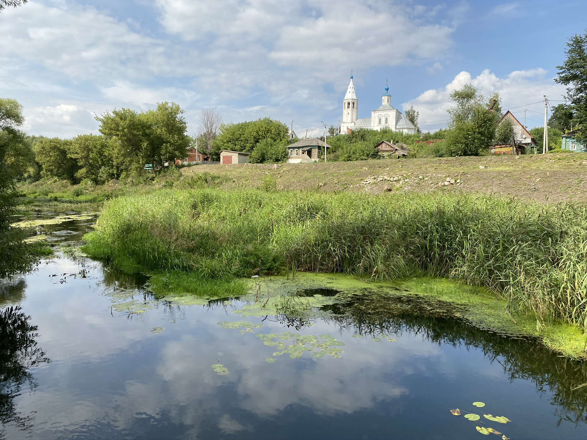 Вид на Церковь Рождества Богородицы с дороги, город Михайлов – фотографии России