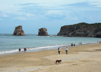 Люди на пляже в Андае, Франция. Фото 3 – фотографии Франции