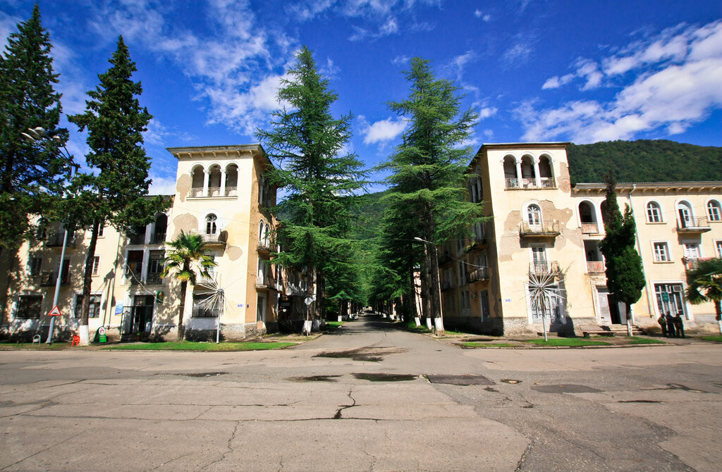 Начало хвойной аллеи. Ткуарчал. Абхазия – фотографии Абхазии