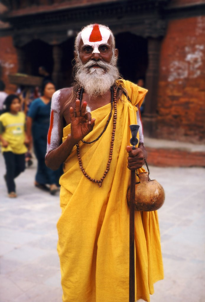 Садху - странствующий йога в Катманду, Непал – фотографии Непала
