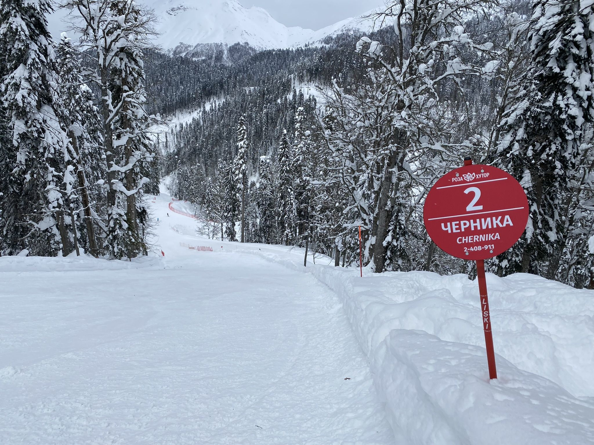 Южный склон, красная трасса Черника – фотографии России