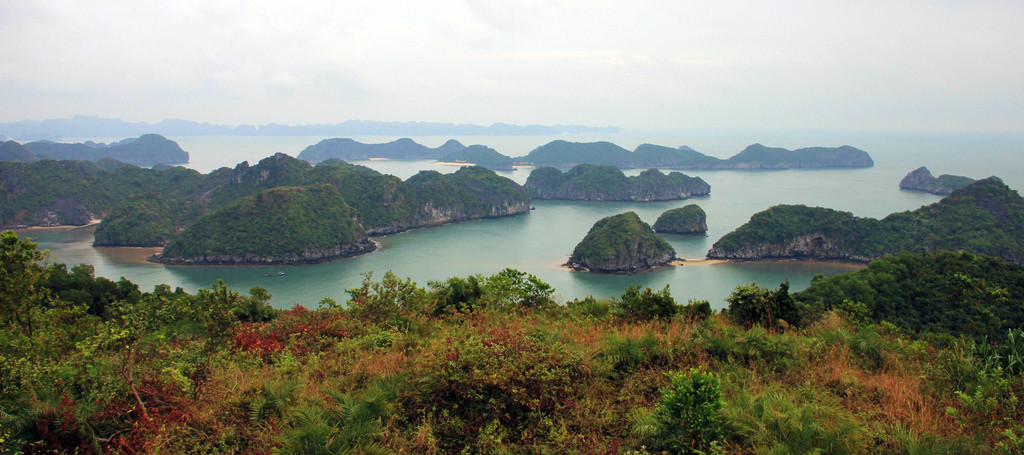 Панорама залива Халонг, открывающаяся с Катбы – фотографии Вьетнама