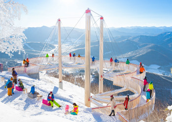 Смотровая площадка терраса Ункай, остров Хоккайдо, Япония – фотографии Японии