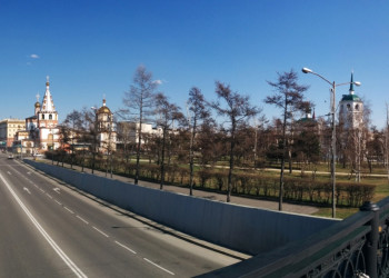 Набережная Иркутска, центр у Вечного огня – фотографии России