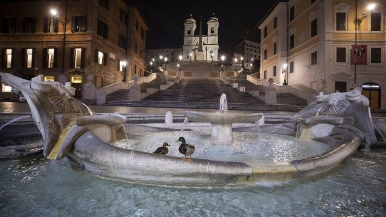 Уточки в фонтане, Рим – фотографии Италии