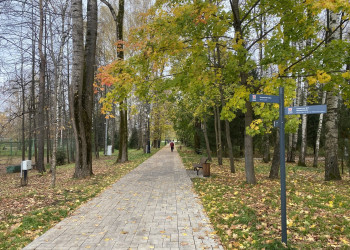 Осенняя Дубна, парк у набережной – фотографии России