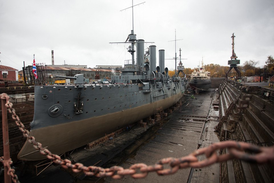 Крейсер «Аврора» (Сruiser Aurora) - важнейшая достопримечательность Санкт-Петербурга – фотографии России