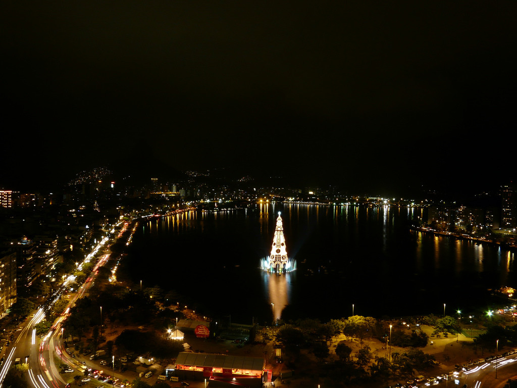 Рождественская Ель плавающая по лагуне Родриго-де-Фрейтас – фотографии Бразилии