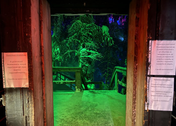 Вход в арт-парк “Таинственный лес” в Кировске – фотографии России