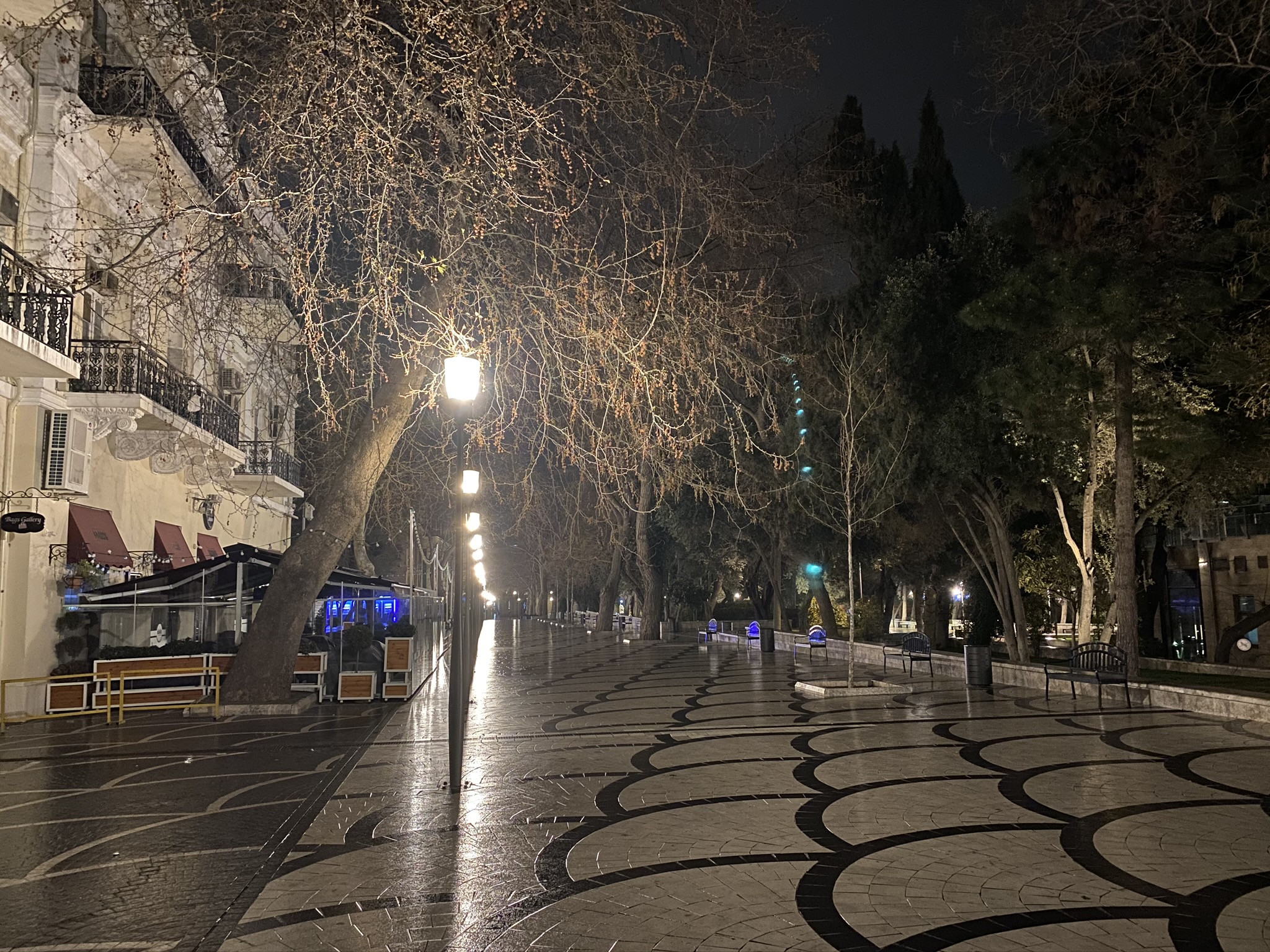 Площадь Фонтанов ночью, Баку – фотографии Азербайджана