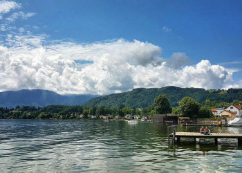 Деревянный причал. Гмунден. Австрия – фотографии Австрии