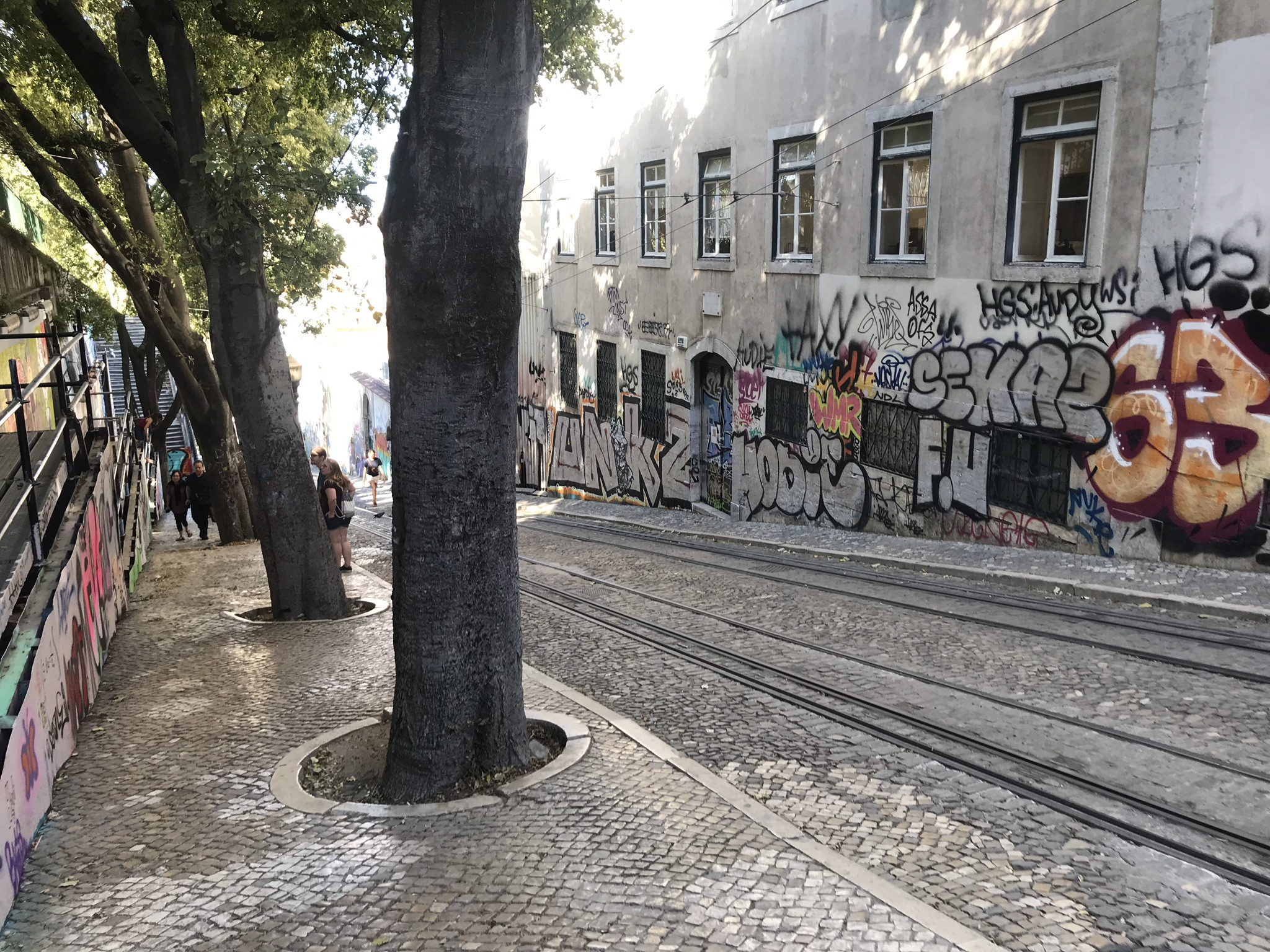 Пути фуникулера Глория в Лиссабоне – фотографии Португалии