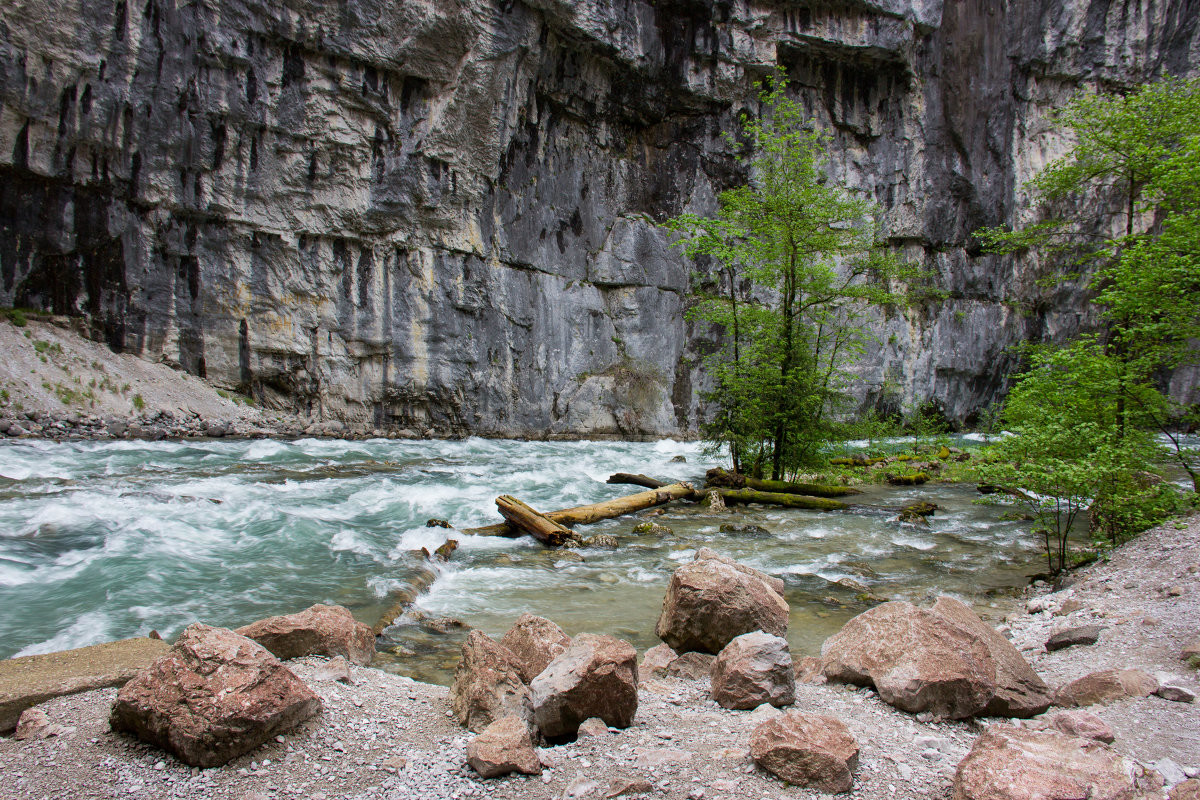 Река в горах. Озеро Рица. Абхазия.  – фотографии Абхазии