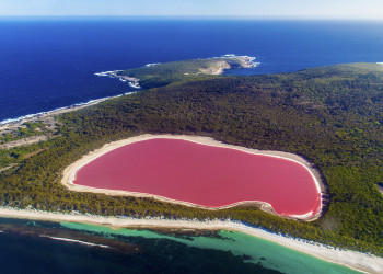 Розовое озеро Хиллиер в Австралии – фотографии Австралии