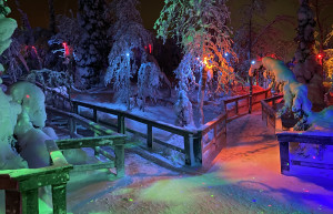 Заснеженные тропинки в парке «Таинственный лес», Кировск, Мурманская область – фотографии России