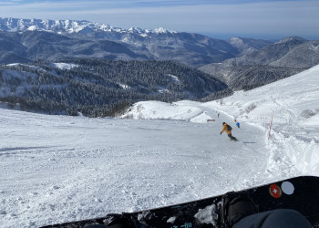 Начало трассы Панорама на Южном склоне, Роза Хутор – фотографии России