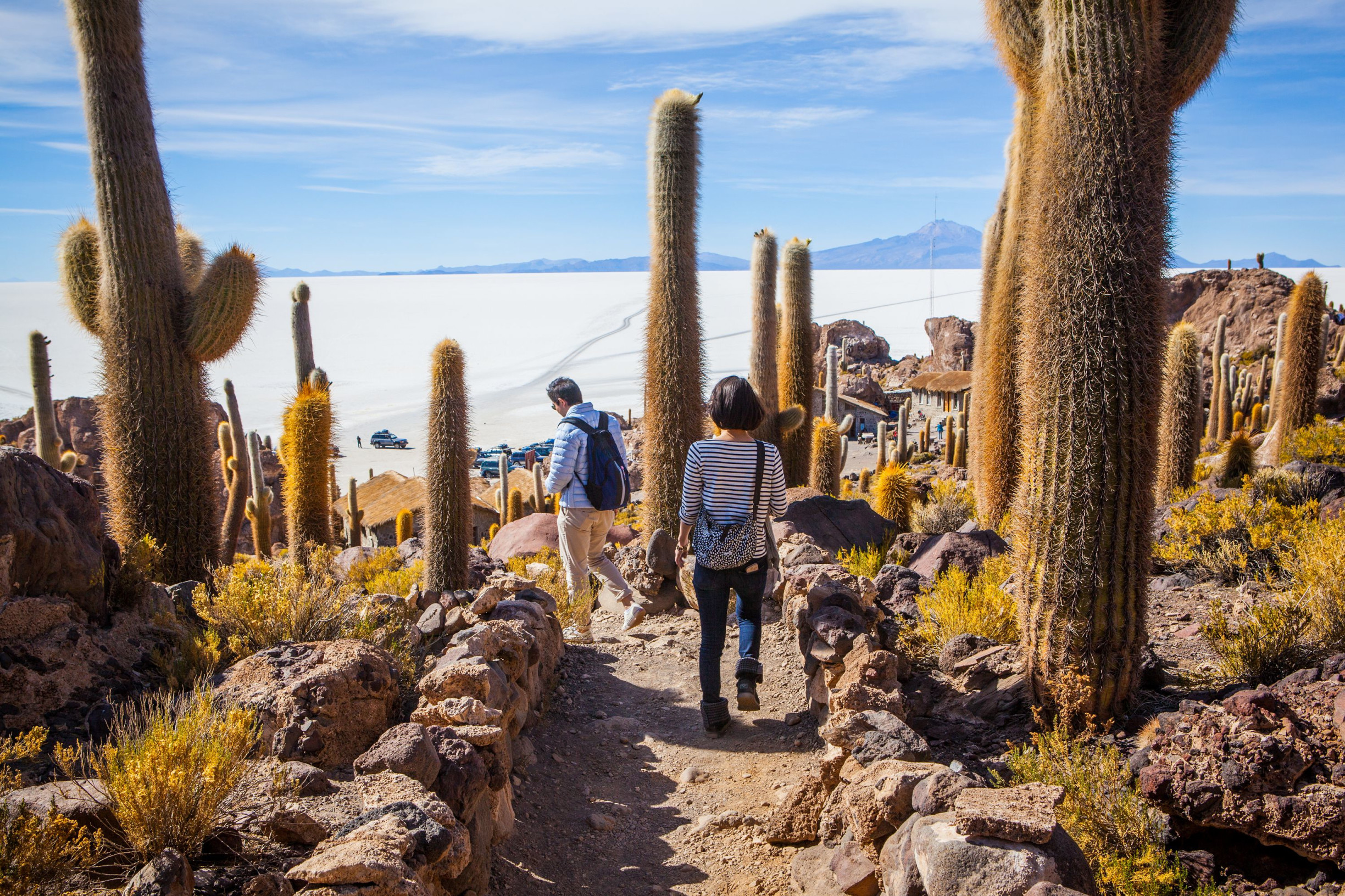 Озеро боливийской пустынной равнины Солончак Ую́ни (Salar de Uyuni) – фотографии Боливии
