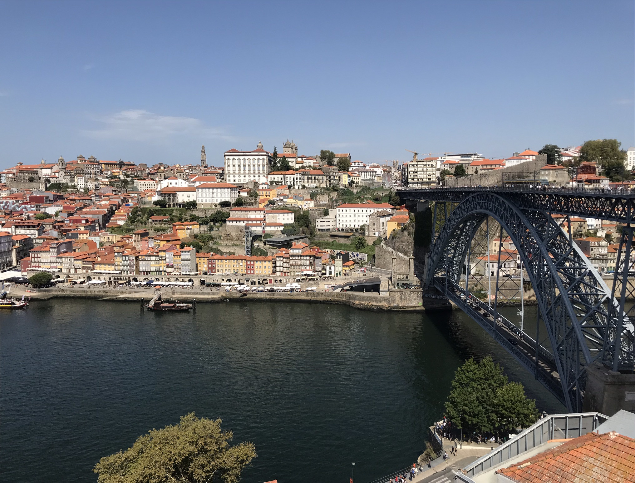 Вид с верхней смотровой на знаменитый мост Понти-ди-Дон-Луиш I – фотографии Португалии