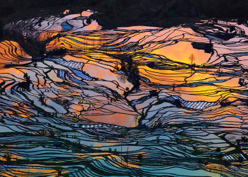 Зрелищные ландшафты террас риса Хунхэ-Хани в Китае – фотографии Китая