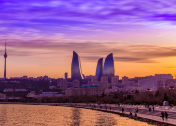 Баку на закате – фотографии Азербайджана