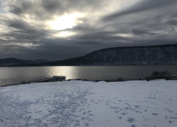 Вид на Ангару из музея Тальцы – фотографии России