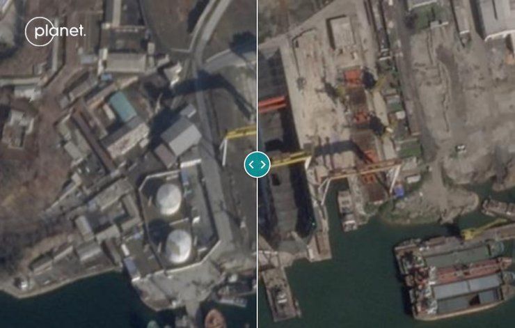 Военно-морская инфраструктура Северной Кореи на спутниковом снимке: КНДР строит загадочный боевой корабль