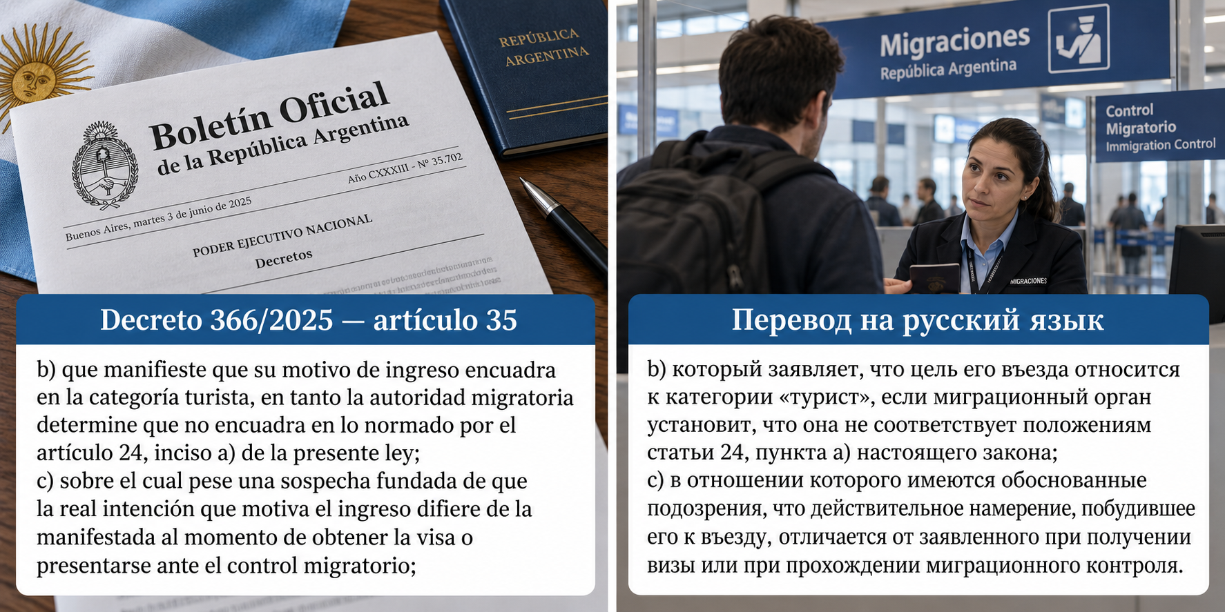 Проверка цели визита при въезде в Аргентину