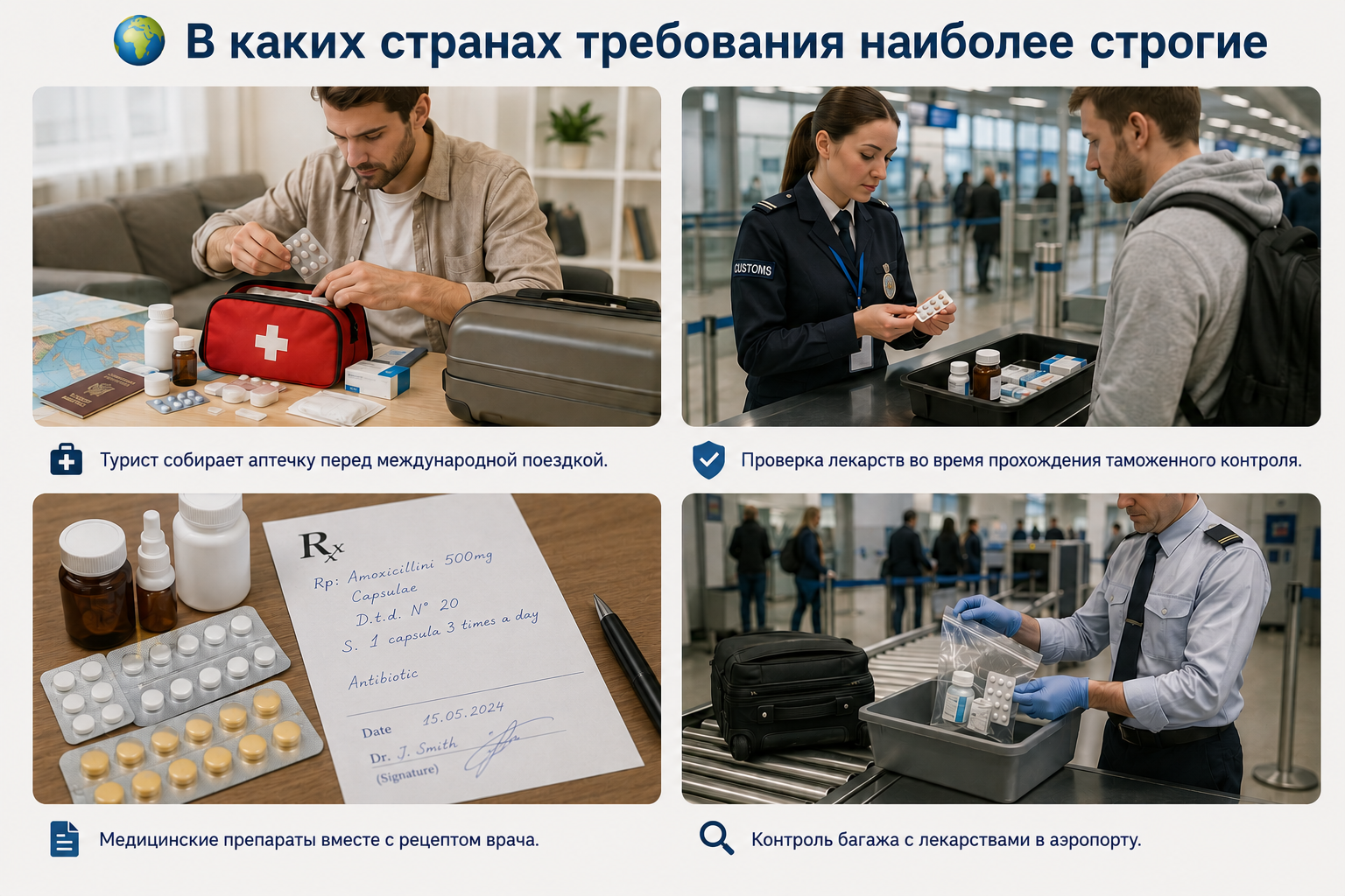 Подготовка лекарств к перелёту и прохождение таможни