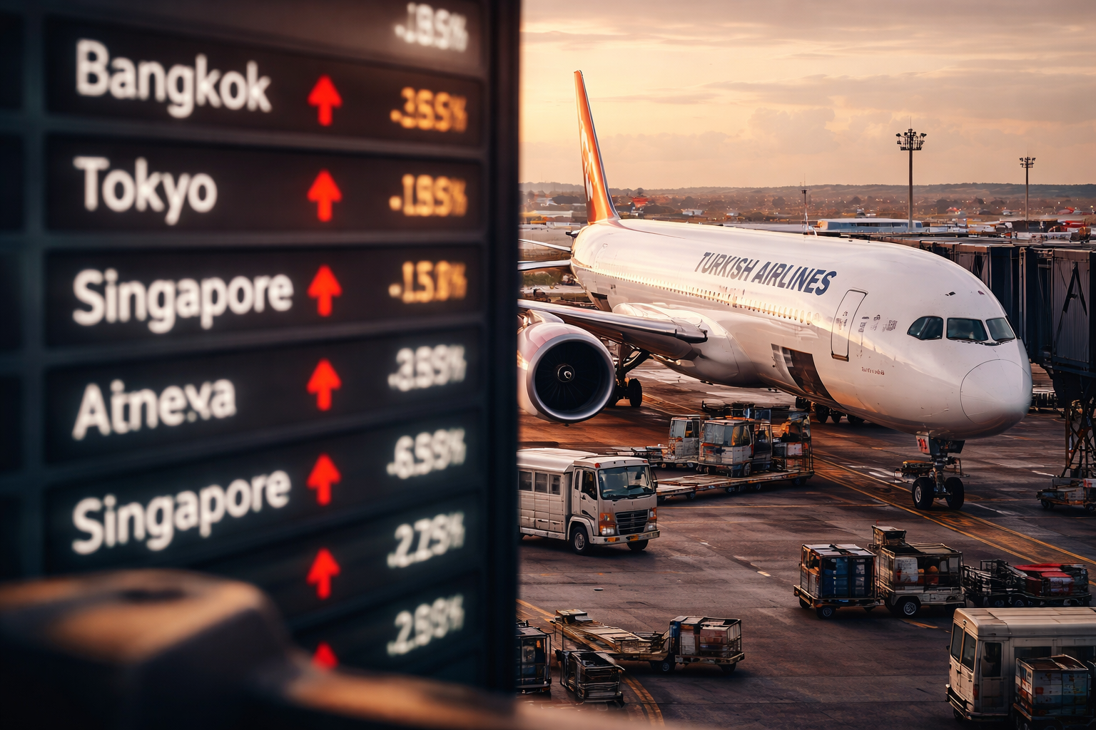 Turkish Airlines подняла цены на рейсы в Азию