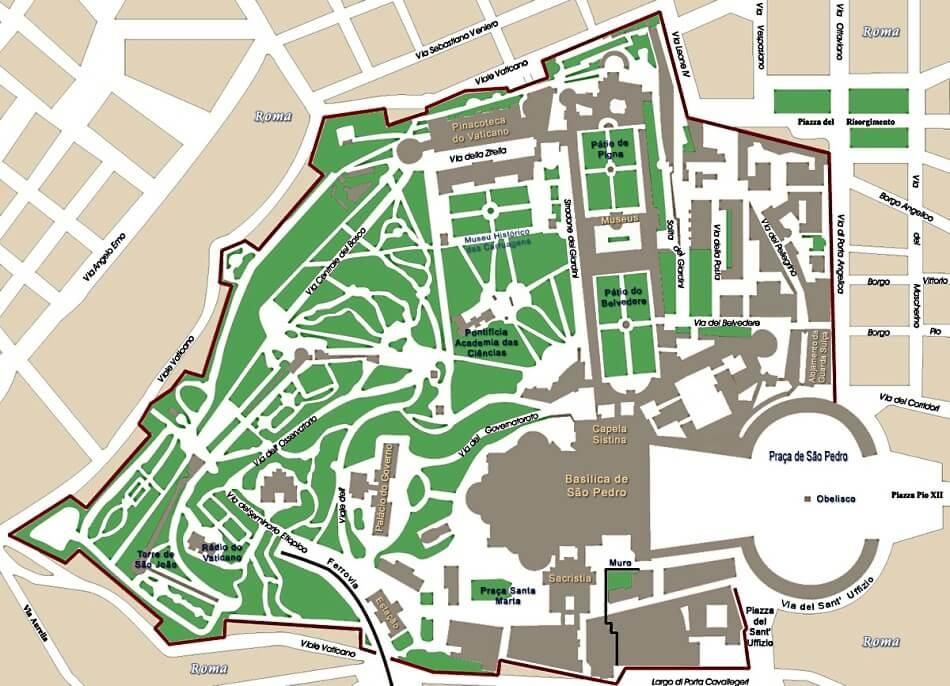 Карта Ватикана в Риме (Италия)