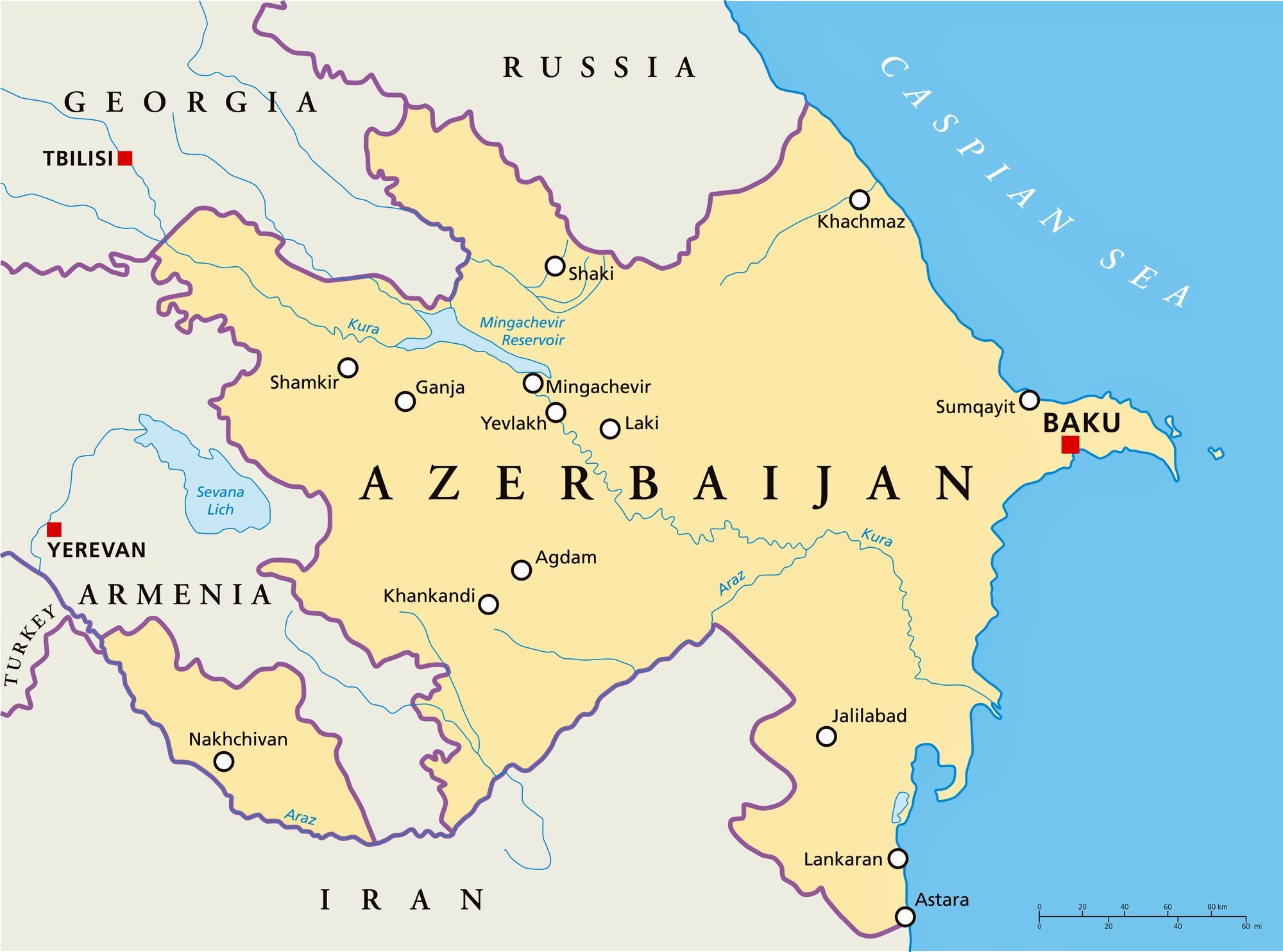 Азербайджан на карте Мира