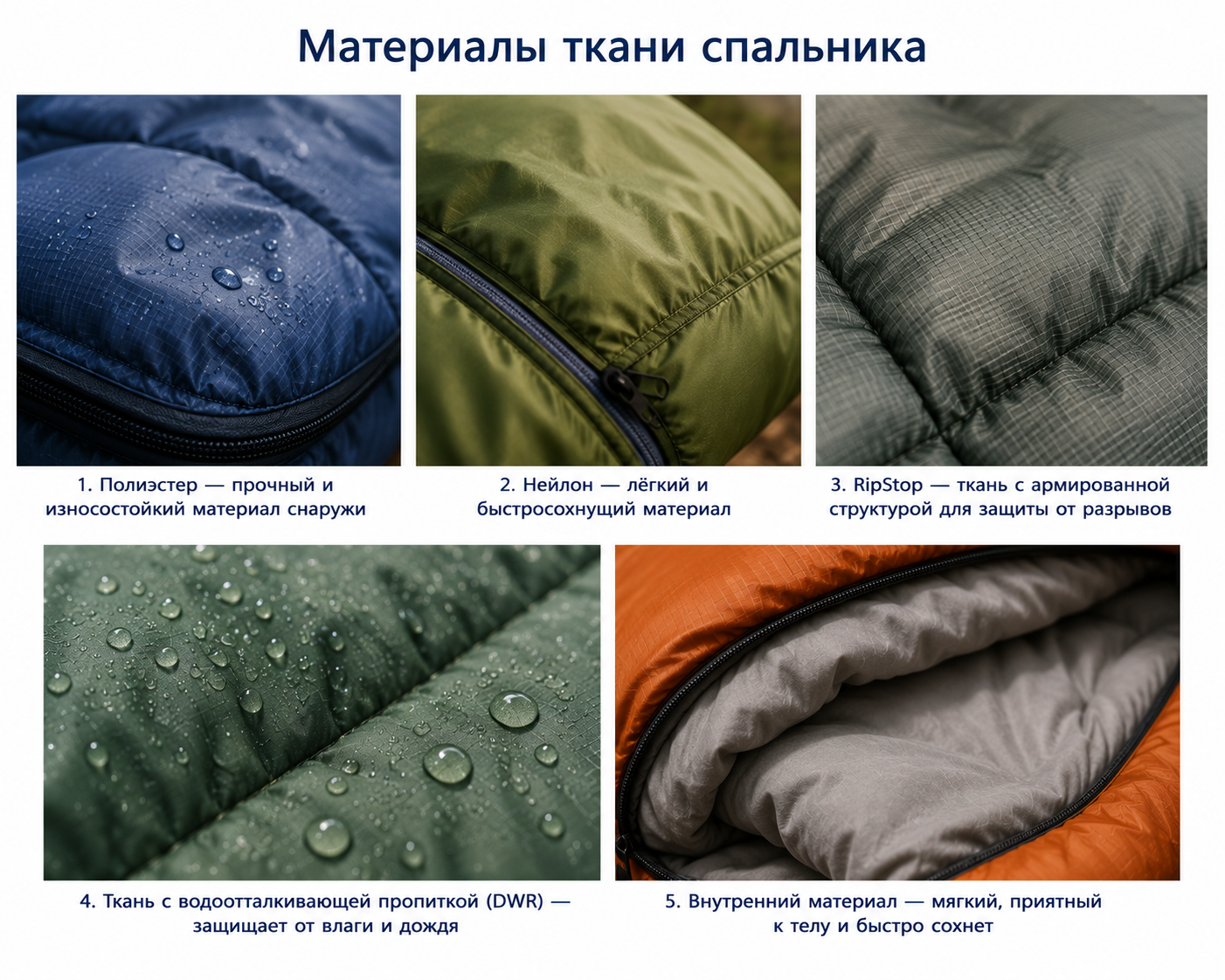 Материалы оболочки спальника