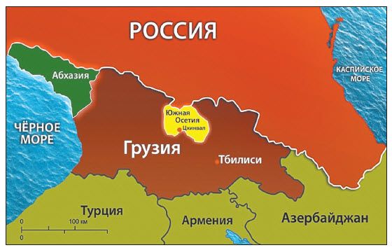 Какие границы имеет Грузия с Россией