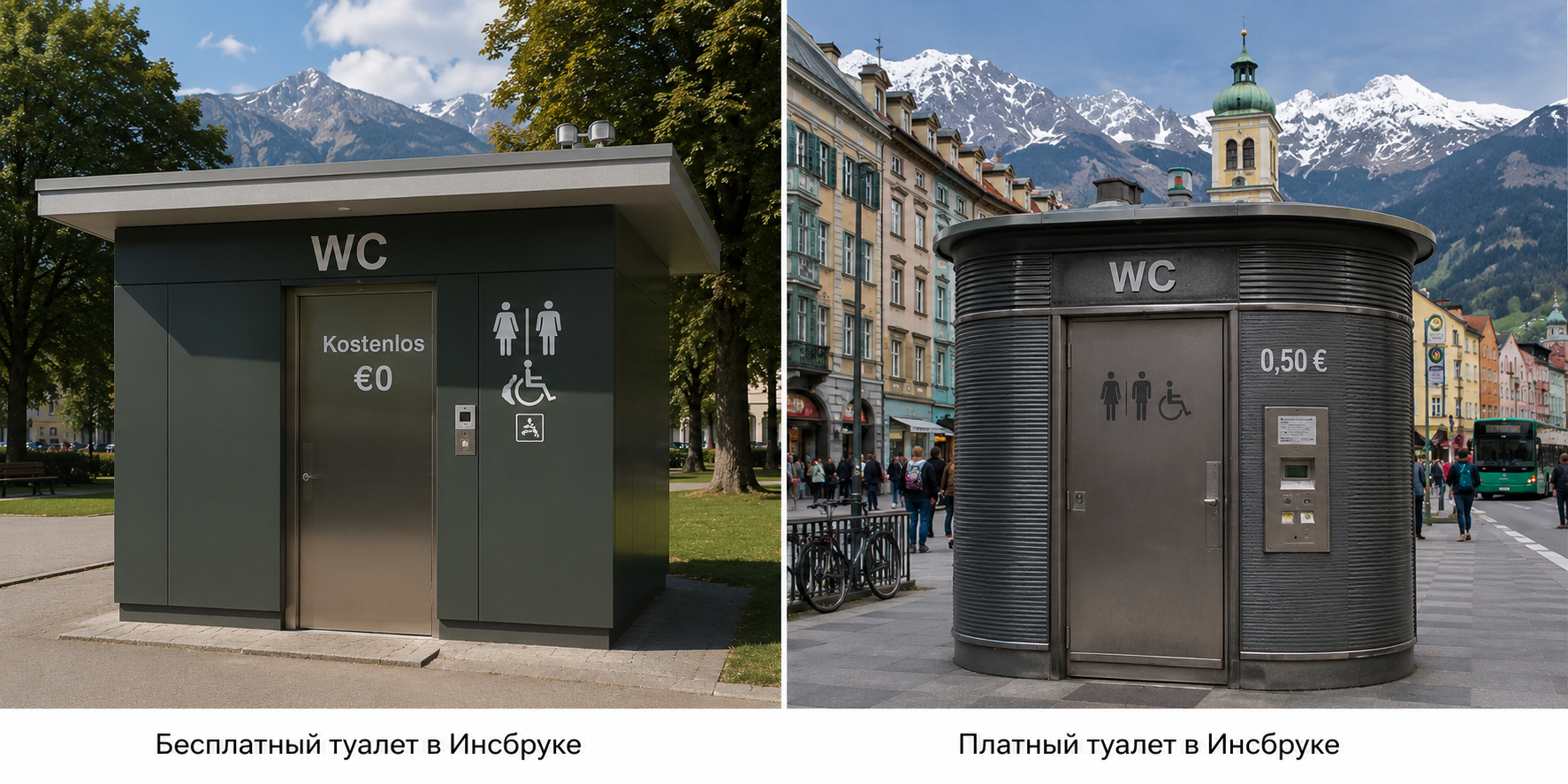 Общественные туалеты в Инсбруке