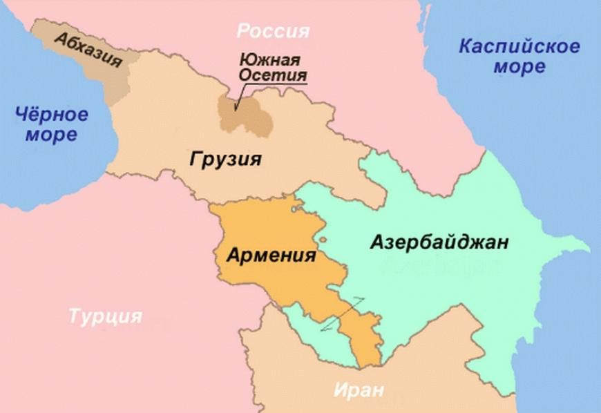 Карта маршрутов по Кавказу