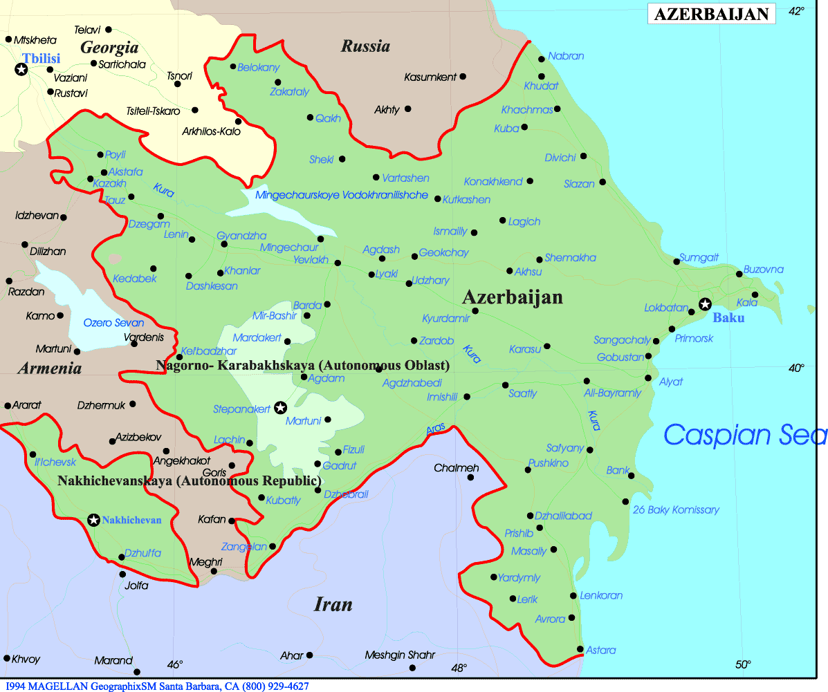 Карта Азербайджана