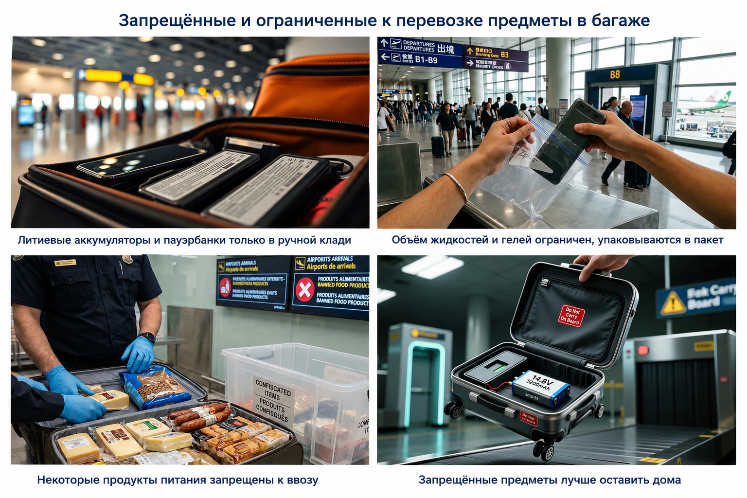 Ограничения в перевозке предметов в багаже