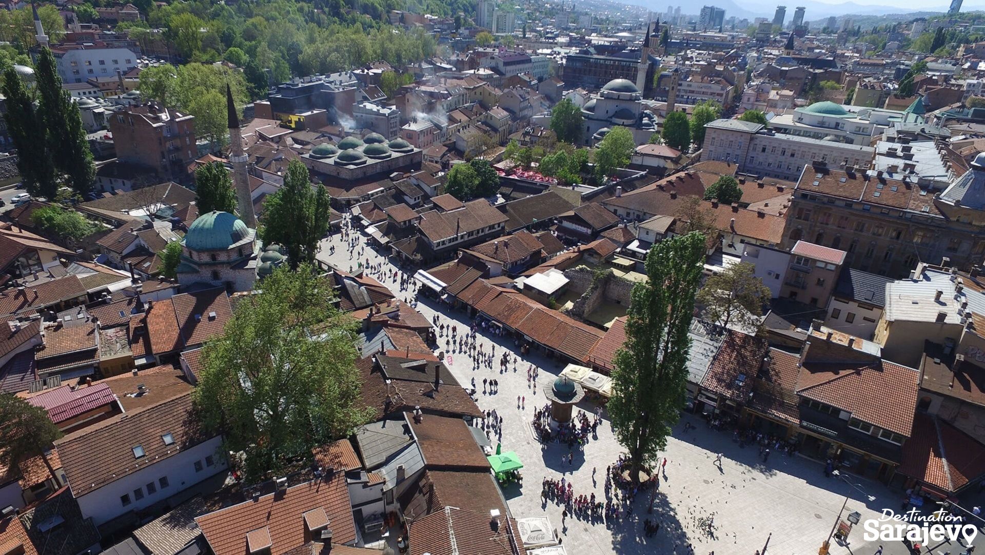Вид сверху на старый Сараево