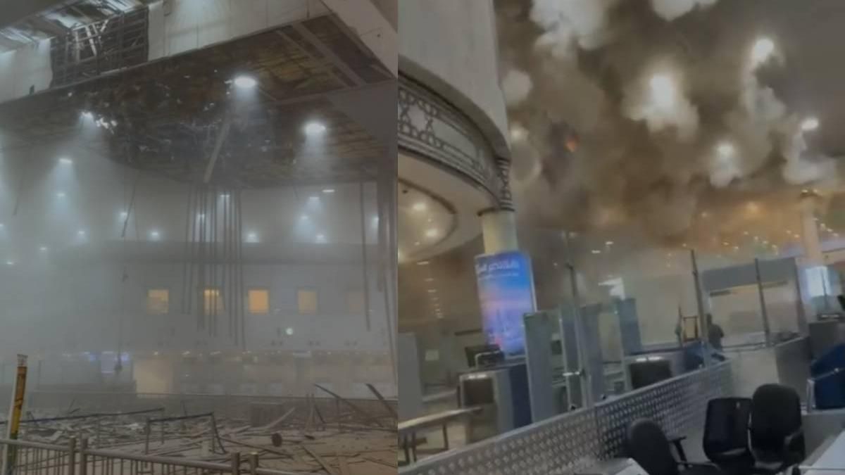 Аэропорт Кувейта после падения дрона