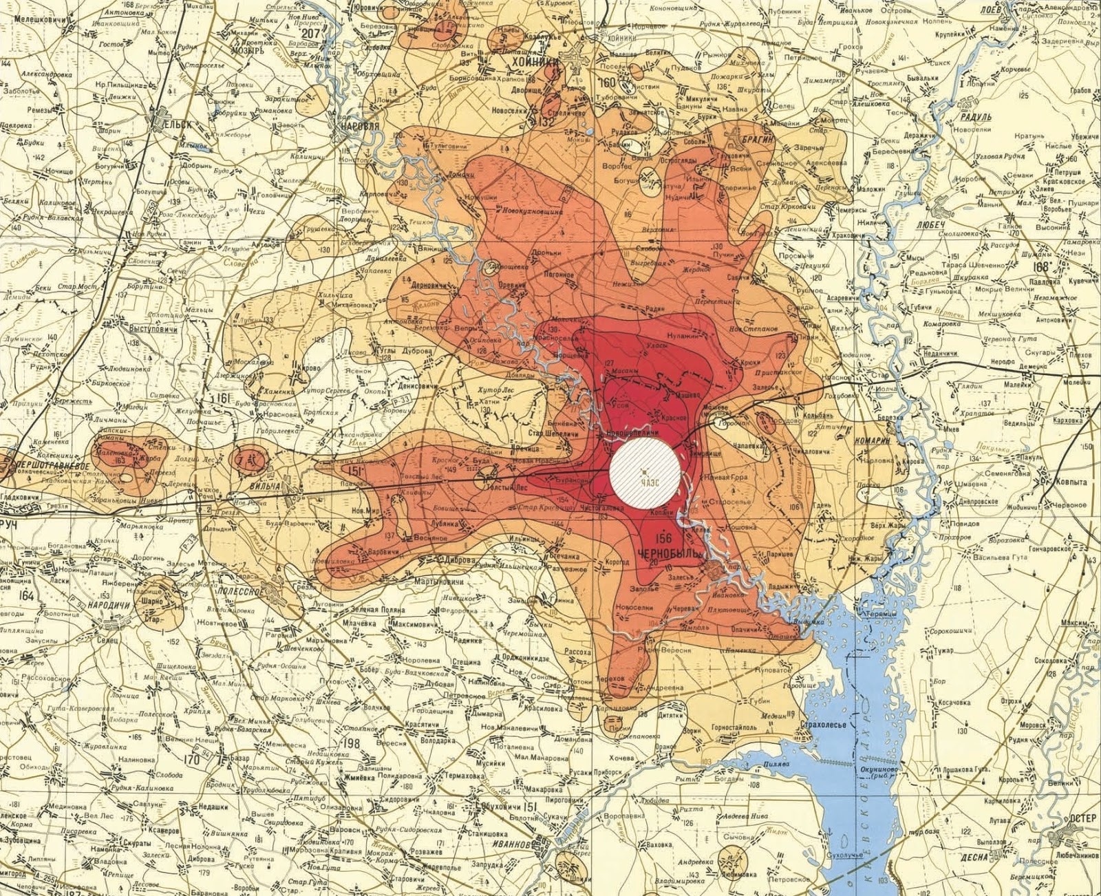 Чернобыль зона отчуждения карта