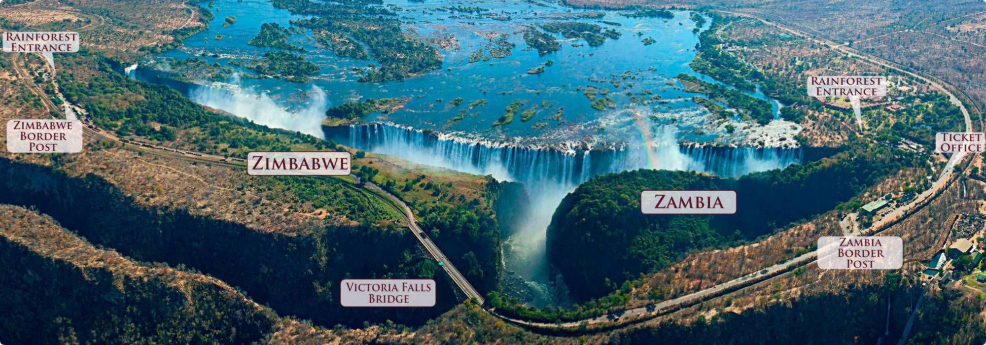 Виктория — водопад на границе Замбии и Зимбабве