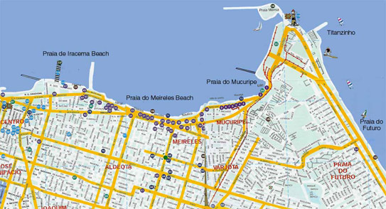 Карта пляжей Форталезы Карта пляжей Форталезы