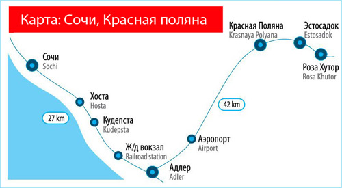 Красная Поляна, карта